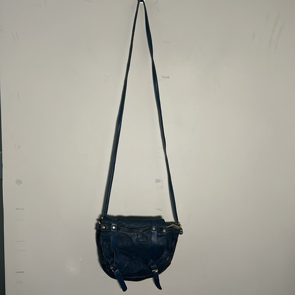 Craie Artistes amoureux Blue Leather Crossbody Bag - Picture 6 of 11